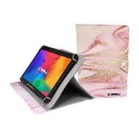 10.1" 1280x800 IPS 2GB RAM 32GB Storage Android 12 Tablet with Pink Glaze Marble Leather Case/ Pop Holder and Pen Stylus"