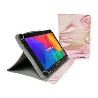 10.1" 1280x800 IPS 2GB RAM 32GB Storage Android 12 Tablet with Pink Glaze Marble Leather Case/ Pop Holder and Pen Stylus"