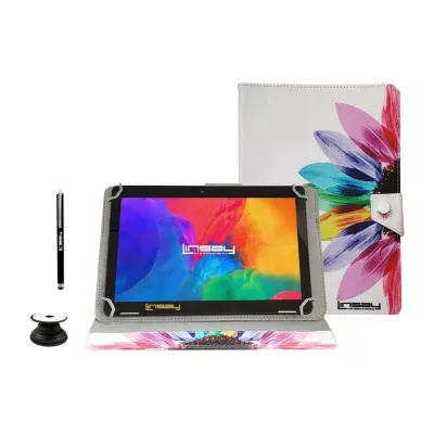 10.1" 1280x800 IPS 2GB RAM 32GB Storage Android 12 Tablet with Rainbow Marble Leather Case/ Pop Holder and Pen Stylus"