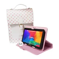 7" Quad Core 2GB RAM 32GB Storage Android 12 Tablet with Pink Leather Case and Fashion Handbag"
