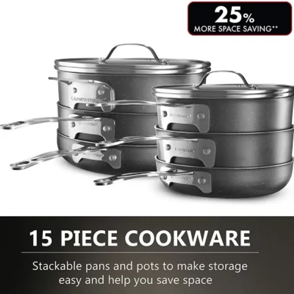 Granitestone Stackmaster 15-pc. Non-Stick Cookware Set