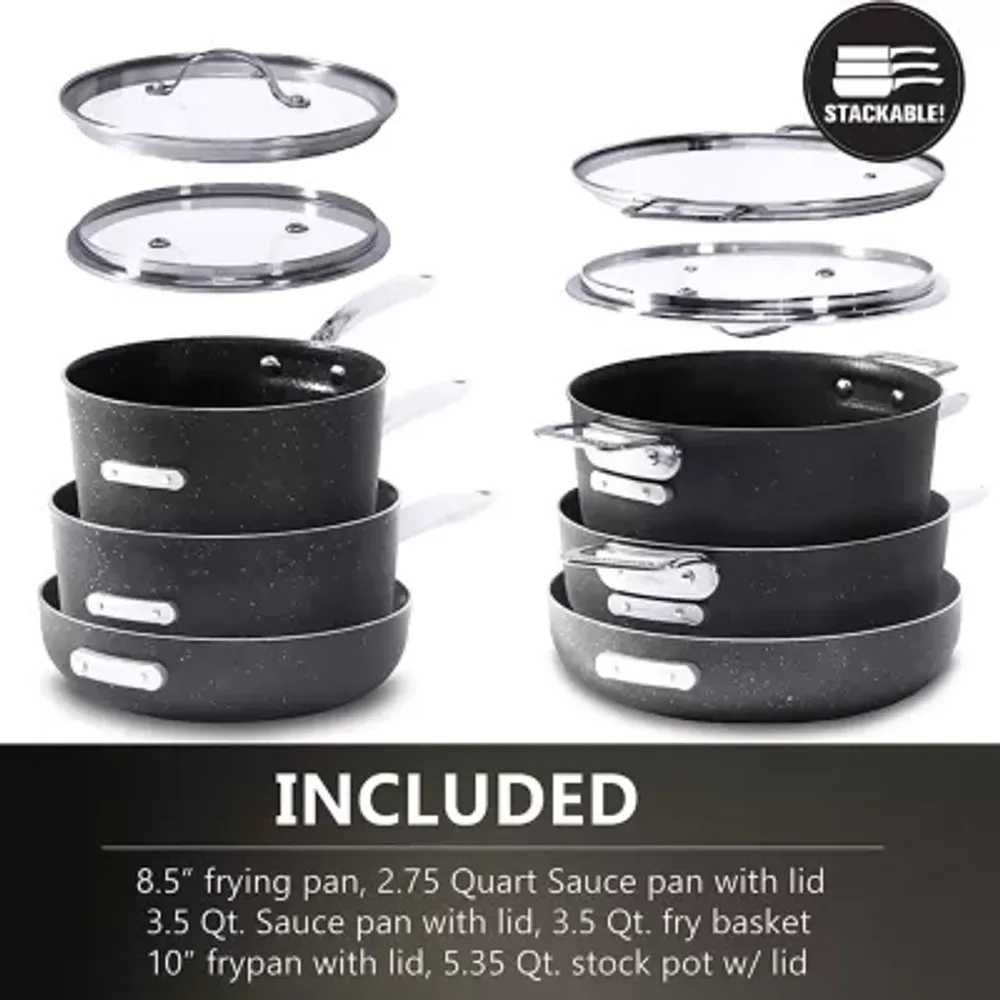 Granitestone Stackmaster 15-pc. Non-Stick Cookware Set