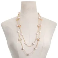 Monet Jewelry Simulated Pearl 32 Inch Curb Strand Necklace
