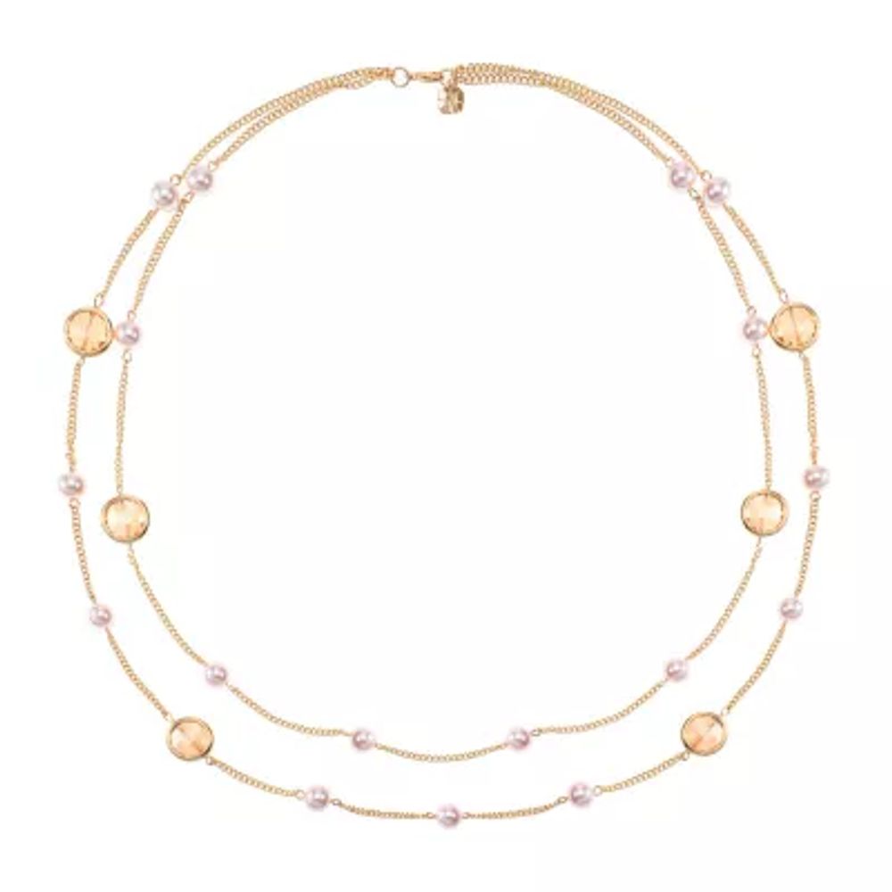 Monet Jewelry Simulated Pearl 32 Inch Curb Strand Necklace