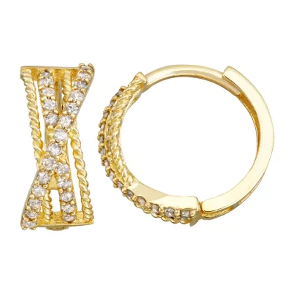 1/4 CT. T.W. Natural White Diamond 10K Gold 12mm Hoop Earrings