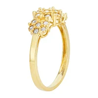 Womens 1/3 CT. T.W. Natural White Diamond 10K Gold Cluster Cocktail Ring