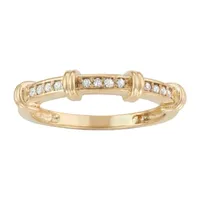 Womens 1/8 CT. T.W. Natural White Diamond 10K Gold Stackable Ring