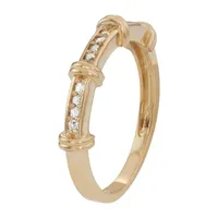 Womens 1/8 CT. T.W. Natural White Diamond 10K Gold Stackable Ring