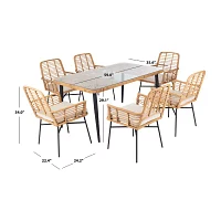 Beson 7-pc. Cushioned Rectangular Dining Set