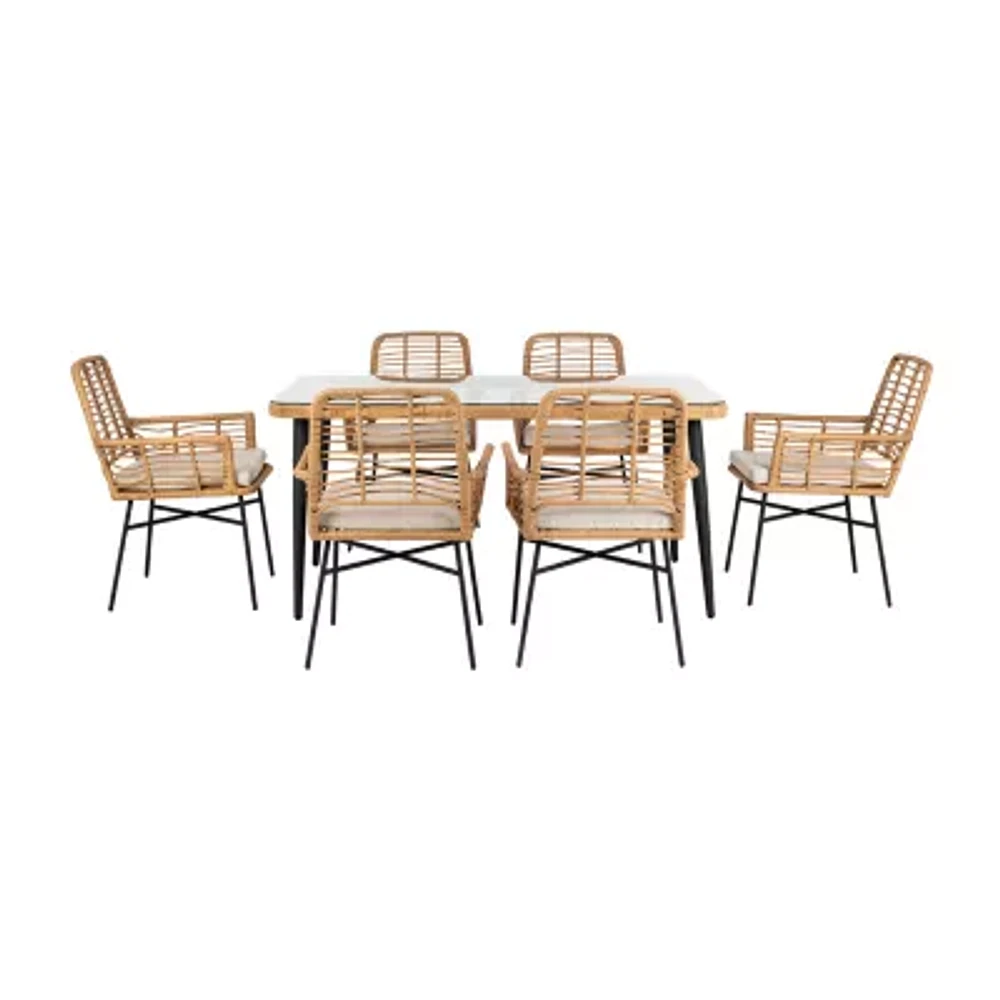 Beson 7-pc. Cushioned Rectangular Dining Set