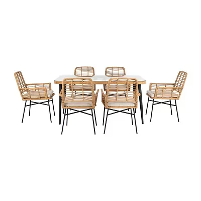 Beson 7-pc. Patio Dining Set Cushioned