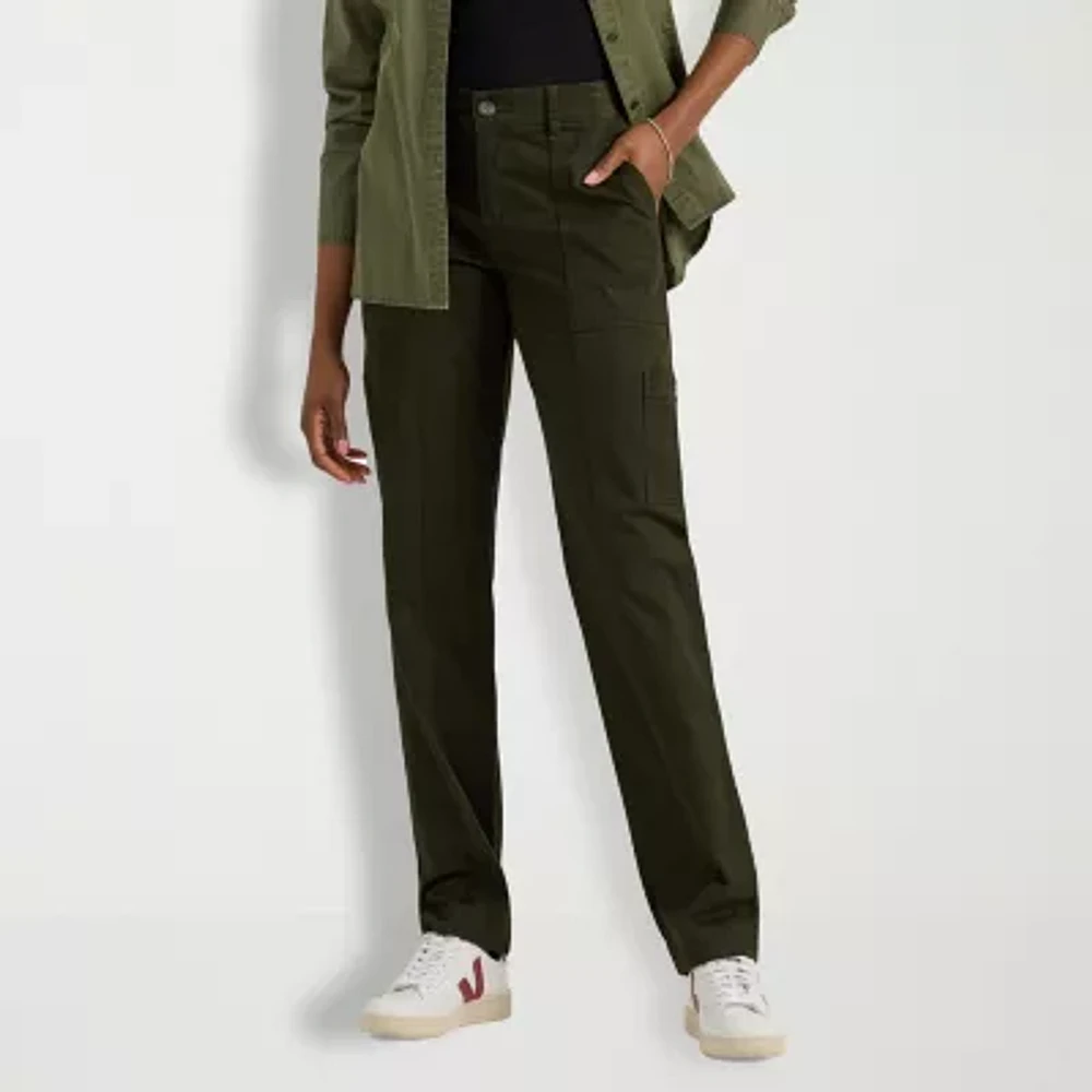 Lee Ultra Lux Womens Mid Rise Stretch Fabric Straight Cargo Pant