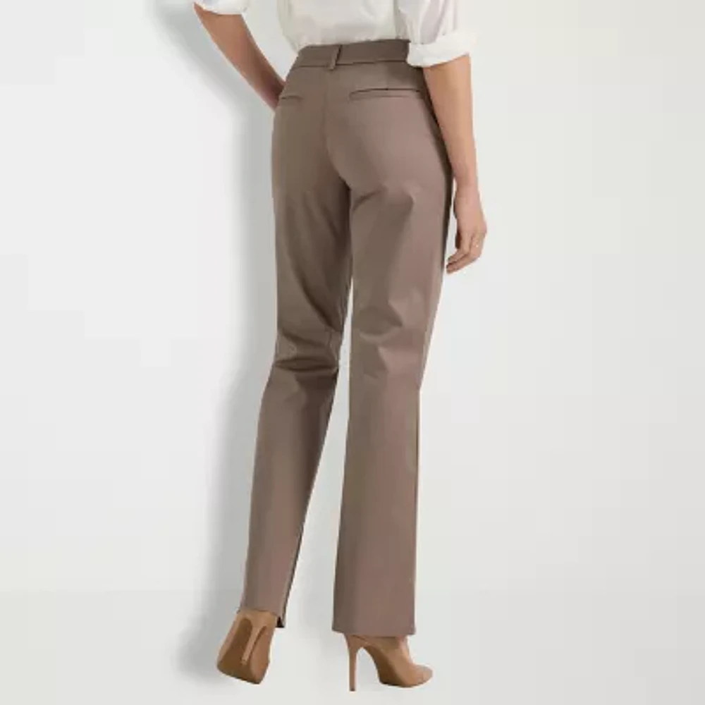 Lee Wrinkle Free Womens Mid Rise Bootcut Flat Front Pant
