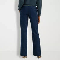 Lee Wrinkle Free Womens Mid Rise Bootcut Flat Front Pant