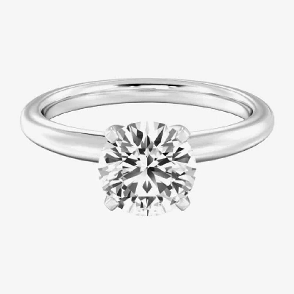Classic Collection Womens 2 CT. Natural White Diamond 14K Gold Round Solitaire Engagement Ring