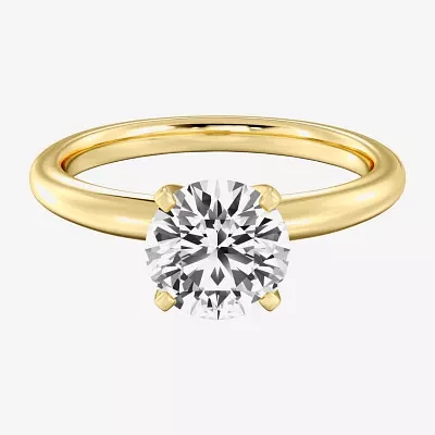 Classic Collection Womens 2 CT. Natural White Diamond 14K Gold Round Solitaire Engagement Ring