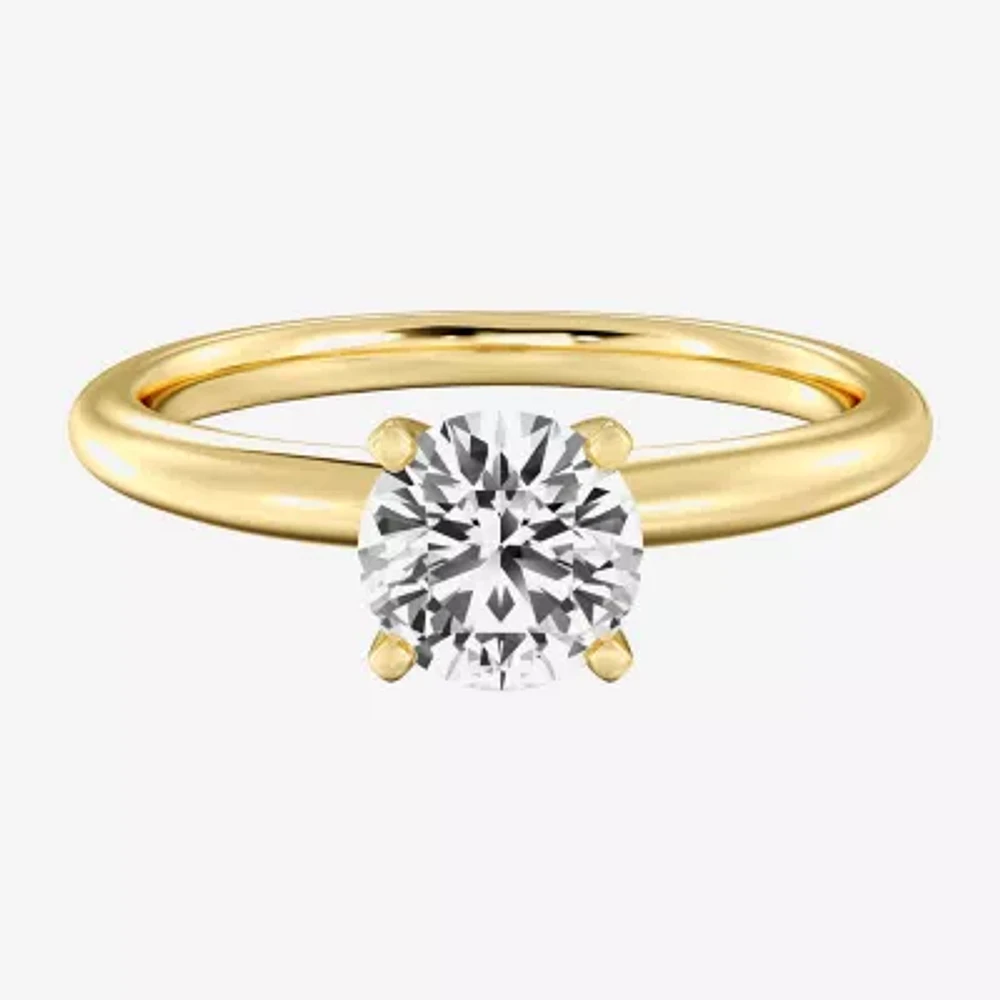 Classic Collection Womens 1 1/4 CT. Natural White Diamond 14K Gold Round Solitaire Engagement Ring