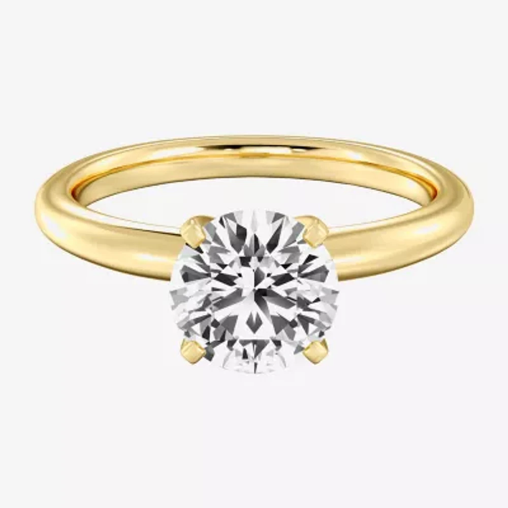 Deluxe Collection Womens 2 CT. Natural White Diamond 14K Gold Round Solitaire Engagement Ring