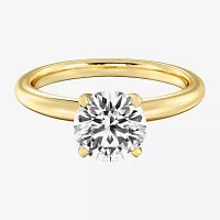 Deluxe Collection Womens 2 CT. Natural White Diamond 14K Gold Round Solitaire Engagement Ring