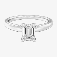 (G / SI2) Womens 1 CT. Lab-Grown White Diamond 14K Gold Emerald-cut Solitaire Engagement Ring