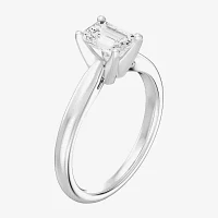 (G / SI2) Womens 1 CT. Lab-Grown White Diamond 14K Gold Emerald-cut Solitaire Engagement Ring