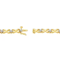 1/10 CT.T.W. Natural Diamond 14K Gold over Sterling SIlver Bracelet