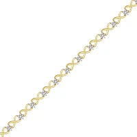 1/10 CT.T.W. Natural Diamond 14K Gold over Sterling SIlver Bracelet