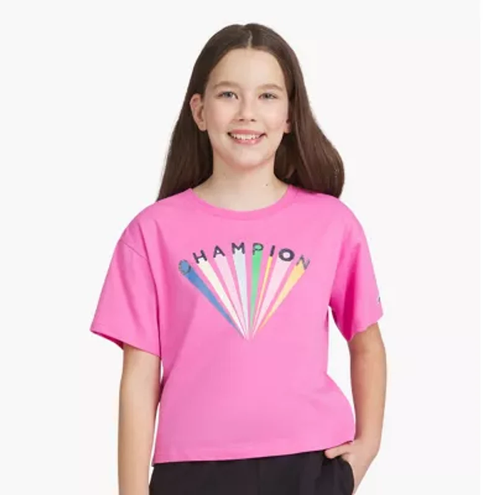 Champion Big Girls Crew Neck Short Sleeve Graphic T-Shirt