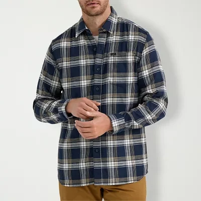 Lee Extreme Motion All Purpose Mens Regular Fit Long Sleeve Plaid Button-Down Shirt