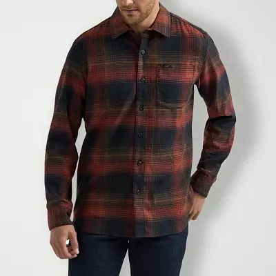 Lee Extreme Motion All Purpose Mens Regular Fit Long Sleeve Plaid Button-Down Shirt