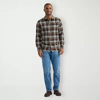 Lee Extreme Motion All Purpose Mens Regular Fit Long Sleeve Plaid Button-Down Shirt