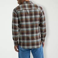 Lee Extreme Motion All Purpose Mens Regular Fit Long Sleeve Plaid Button-Down Shirt