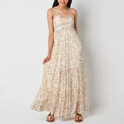 Arizona Womens Sleeveless Patchwork Maxi Dress Juniors