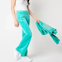 Juicy By Couture Womens Mid Rise Flare Track Pant-Juniors