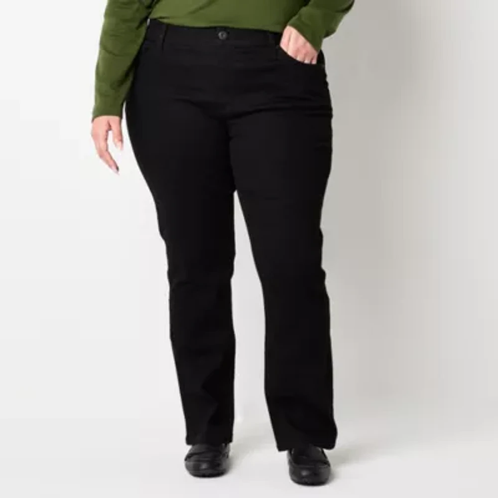 St. John's Bay Womens Mid Rise Straight Leg Jean