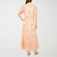Sam And Jess Womens Short Sleeve Floral Maxi Dress