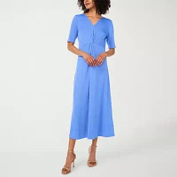 MSK Womens Short Sleeve Fit + Flare Dress Petite
