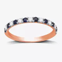 1/4 CT. T.W. Lab Grown Blue Sapphire Sterling Silver Wedding Band