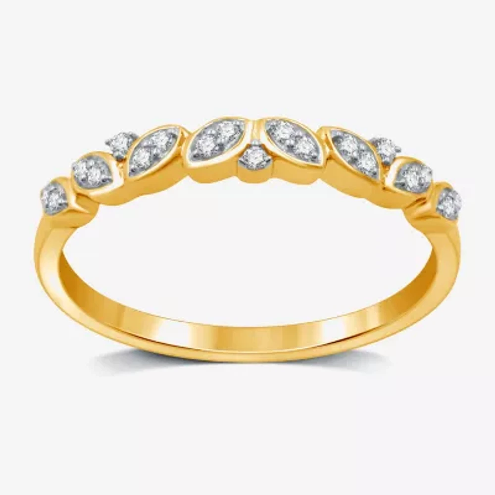 I Said Yes (H-I / I1) 1/10 CT. T.W. Lab Grown White Diamond Sterling Silver or 14K Gold Over Wedding Band