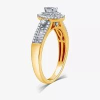 I Said Yes (H-I / I1) Womens 3/4 CT. T.W. Lab Grown White Diamond Sterling Silver or 14K Gold Over Pear Side Stone Halo Bridal Set