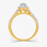 I Said Yes (H-I / I1) Womens 1 CT. T.W. Lab Grown White Diamond Sterling Silver or 14K Gold Over Cushion Side Stone Halo Bridal Set