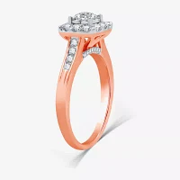 I Said Yes (H-I / I1) Womens 1 CT. T.W. Lab Grown White Diamond Sterling Silver or 14K Gold Over Cushion Side Stone Halo Bridal Set