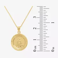 Womens 14K Gold Over Silver Round Pendant Necklace