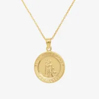 Womens 14K Gold Over Silver Round Pendant Necklace