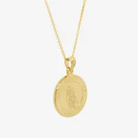 Womens 14K Gold Over Silver Round Pendant Necklace