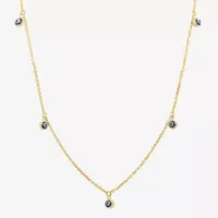 Womens 14K Gold Evil Eye Choker Necklace