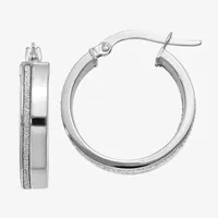 Made in Italy 14K White Gold 20.5mm Hoop Earrings