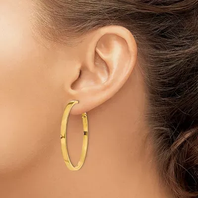 Made in Italy 14K Gold 40mm Round Hoop Earrings