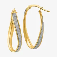 Made in Italy 14K Gold 28mm Oval Hoop Earrings