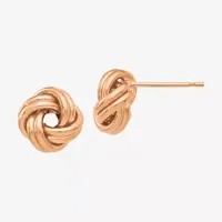 Made in Italy 14K Rose Gold 9mm Knot Stud Earrings